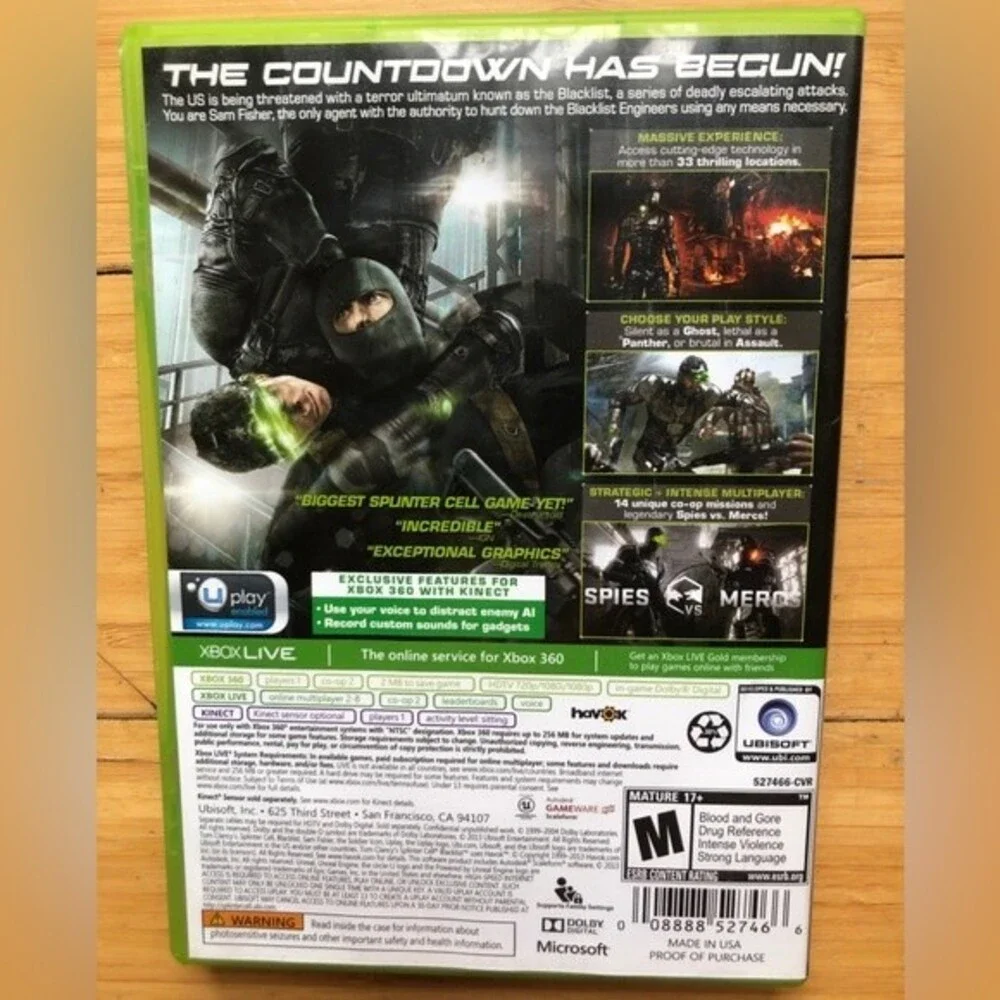 Tom Clancy’s SPLINTER CELL BLACKLIST Double Disc (Microsoft XBOX 360)